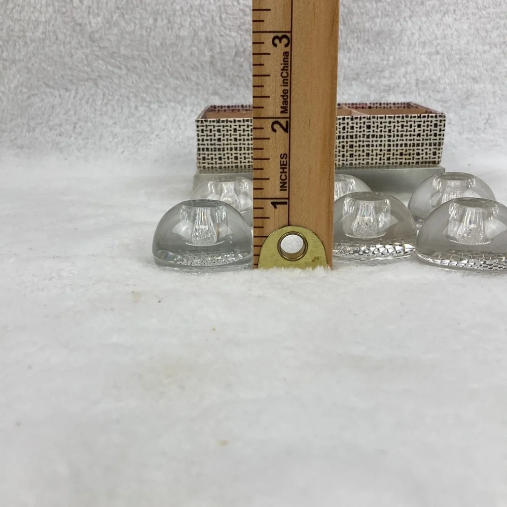 Petite Clear Glass Tapered Candle Holder Set of 6